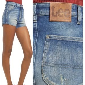Lee high rise dungaree short